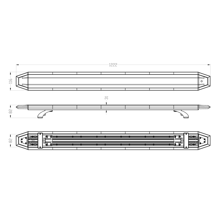 Rampa Girofar LED Stroboscopic Portocalie, 122.2 cm, 14 Moduri de Avertizare, 12/24/48V, 57-80W, ECE R65/R10, E9, IP67, Senzor Zi/Noapte [9]