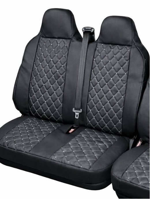 Set huse scaune piele ecologica 2+1 cu tetiera integrata – Negru [2]