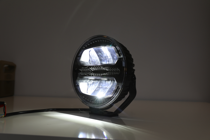 Proiector  LED auxiliar halogen Ø228mm 12-24V, 175W, 11000 lm, DRL portocaliu/alb si lumina de avertizare cu 4 moduri E-mark IP67/69K [8]