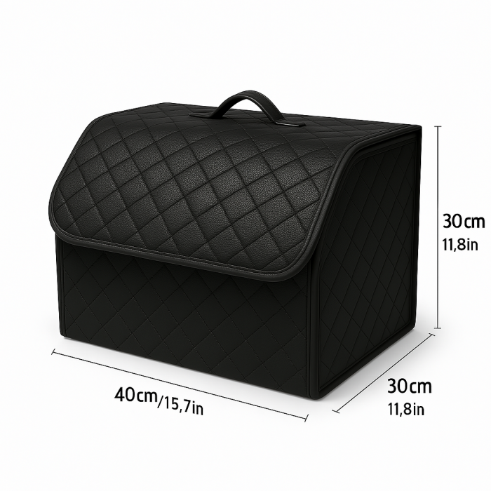 Organizator de portbagaj din piele de lux cutie de depozitare pliabilă [2]