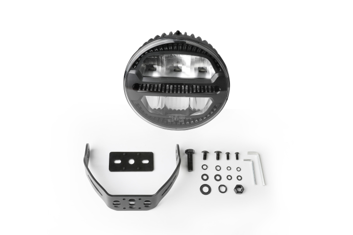 Proiector  LED auxiliar halogen Ø228mm 12-24V, 175W, 11000 lm, DRL portocaliu/alb si lumina de avertizare cu 4 moduri E-mark IP67/69K [10]