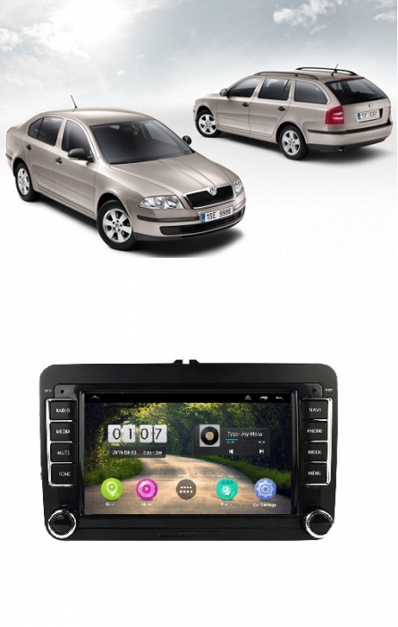 Navigatie  Android Skoda Octavia II 2004 - 2013, 1GB RAM, Radio GPS Dual Zone, Display HD 7" Touchscreen [1]