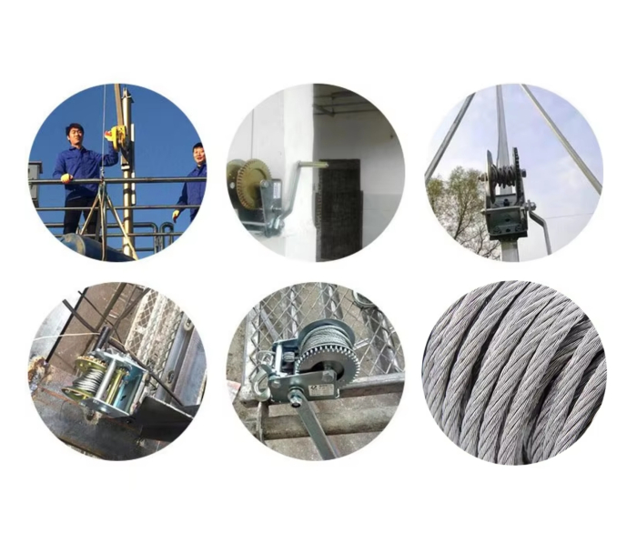 Troliu manual 450 kg (1000 lbs) cu cablu din otel 8 m si frana automata [4]