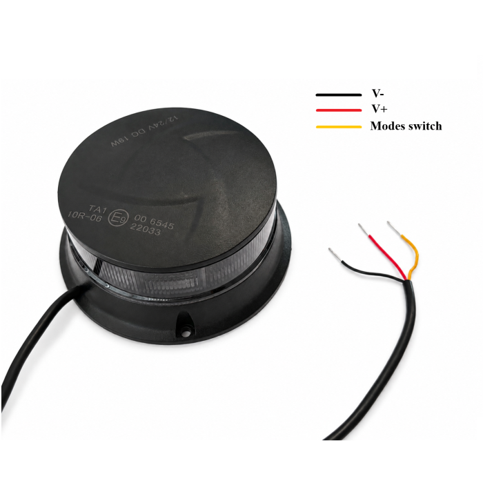 Girofar LED Stroboscopic Portocaliu Fumuriu, 36 LED, 19W, 12-24V, 7 Moduri de Avertizare, ECE R65/R10, E9, IP67, Diametru 108 mm [4]