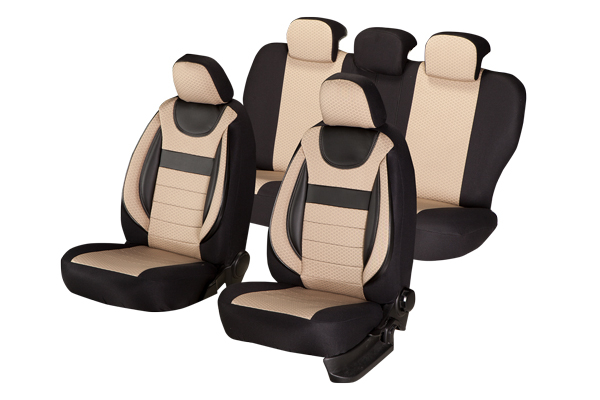 Set huse scaune piele si material textil Kia Sportage 2010-2015 (BANCHETA FRACTIONATA) [1]