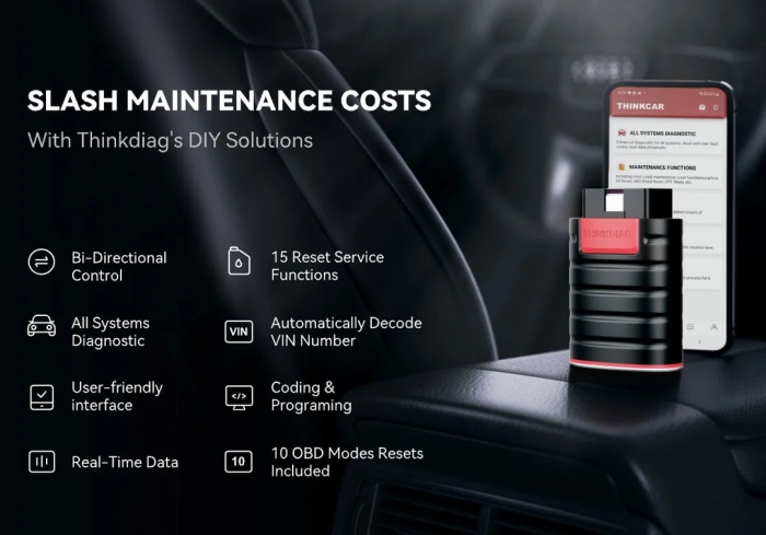 Tester Diagnoza Auto Profesional ThinkDiag ThinkCar, Bluetooth OBD2, 15 Functii Service, Codare ECU, Licenta Gratuita 1 An + OBD Cablu 36 cm [6]