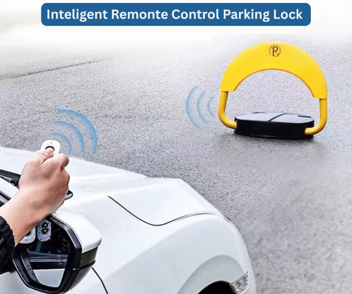 Blocator automat pentru locul de parcare cu telecomanda motor mare si puternic, 4 buc. baterii litiu-ion 3000 mAh si incarcator [2]