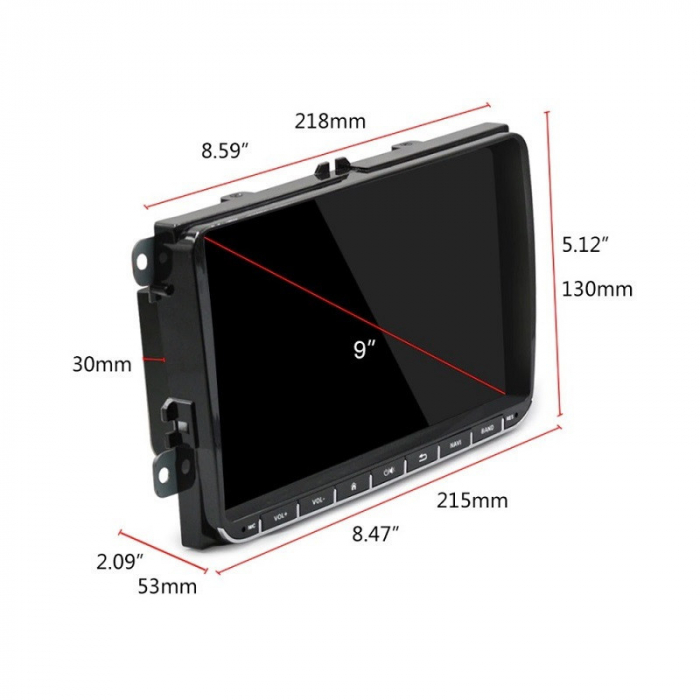 Navigatie dedicata cu Android Skoda Octavia II 2004 - 2013, 1GB RAM, Display HD 9" Touchscreen [7]