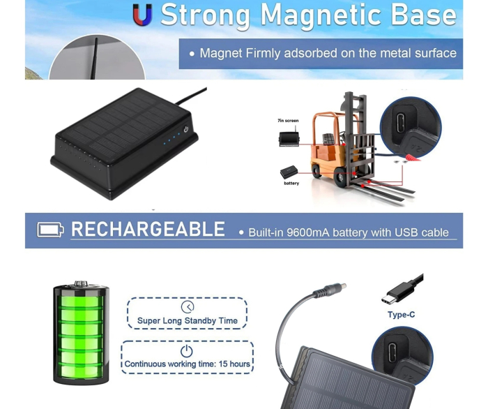 Sistem camera wireless pentru stivuitor cu monitor HD de 7 inch, baterie incorporata, vedere infrarosu, ghidaj laser, incarcator si suport magnetic [9]