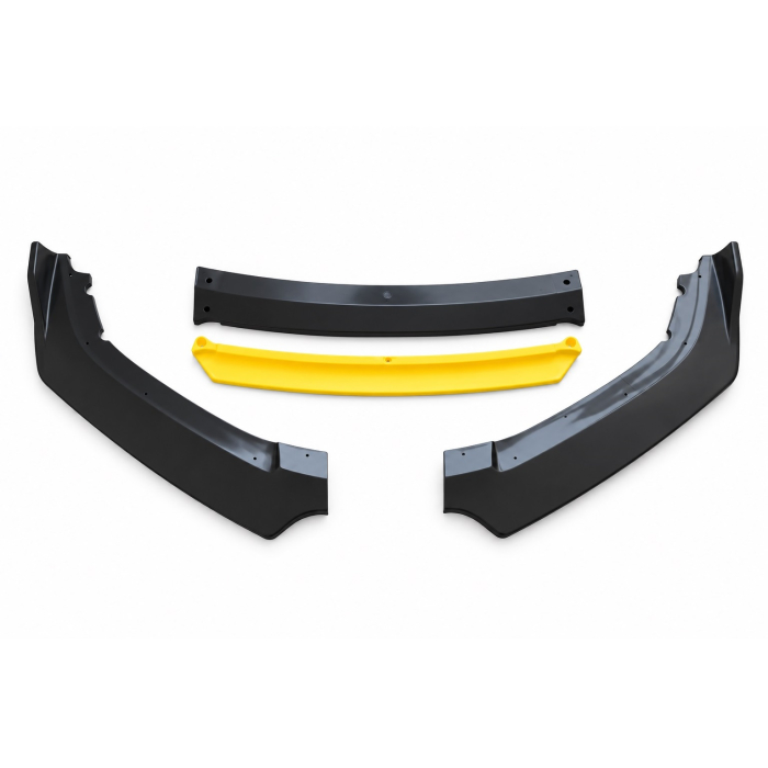 Prelungire Bara Fata Universala, Lip Spoiler Splitter Auto din 4 Piese, Plastic ABS, Negru cu Galben, 180 cm [5]