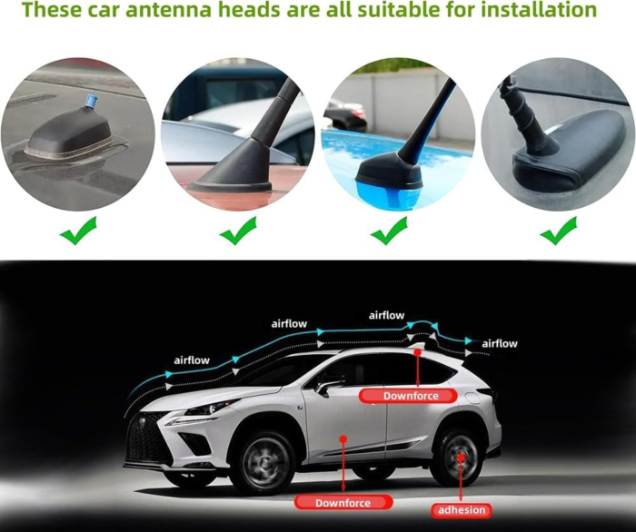 Antena auto activa tip shark fin cu amplificator integrat – universala, imbunatateste semnalul, Negru [3]