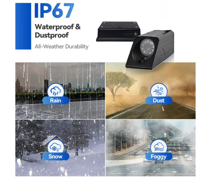 Sistem camera wireless pentru stivuitor cu monitor HD de 7 inch, baterie incorporata, vedere infrarosu, ghidaj laser, incarcator si suport magnetic [5]