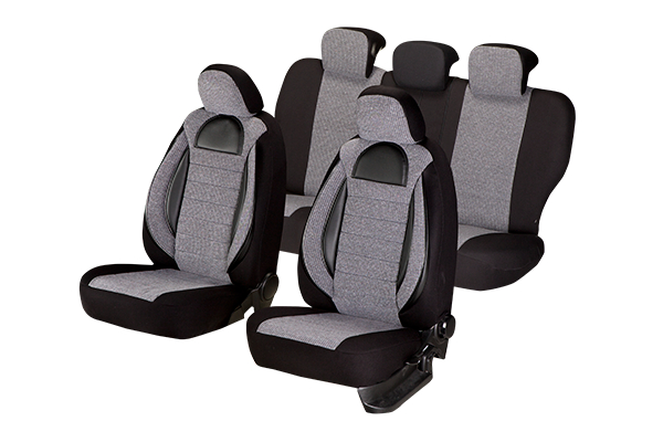 Set huse scaune compatibile VW Passat B5 (1997-2005) Piele + Textil (Compatibile cu sistem AIRBAG) [2]