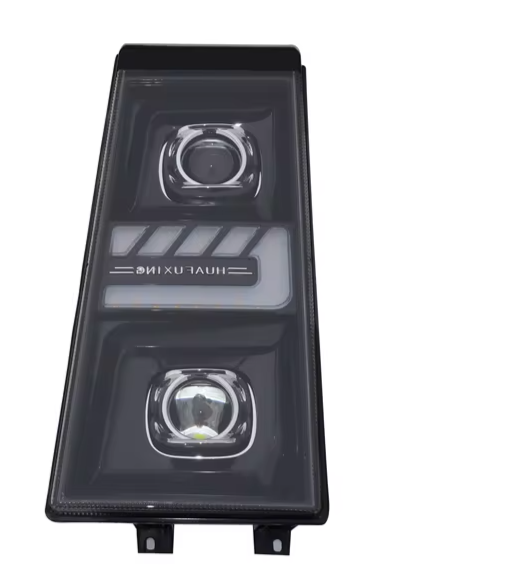 Set Faruri LED stanga + dreapta cu 2 lupe pentru Renault Premium II / DXi / Route / Distribution, 24V, DRL Alb-Portocaliu, Startup Effect [2]