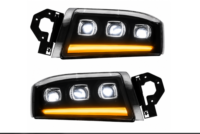 Set faruri LED  Renault Premium 24V – DRL Alb + Portocaliu, Startup Effect stanga + dreapta cu 3 lupe [4]