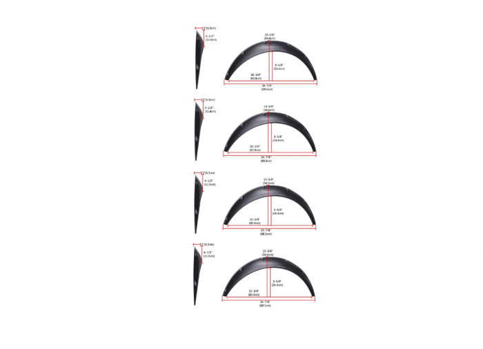 Set protectie aripi universale overfender negru (88,5 cm (L) x 34,6 cm (H) x 11,5 cm (l)) [3]