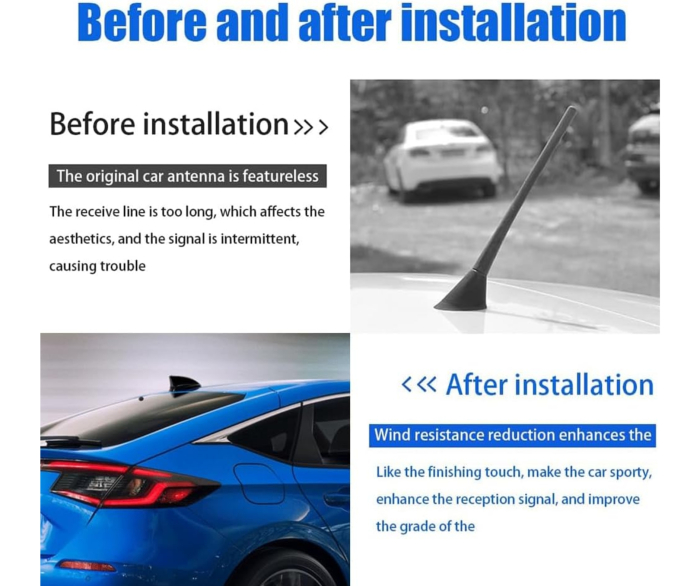 Antena auto activa tip shark fin cu amplificator integrat – universala, imbunatateste semnalul, Negru [2]