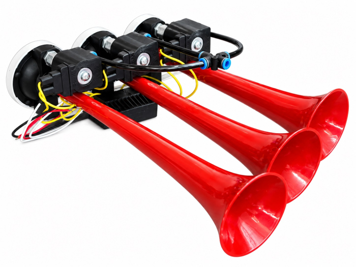 Claxon Pneumatic Triplu 24V Triple Arab pentru Camion, TIR si Autobuz, 125 dB, 3-10 Bar [3]