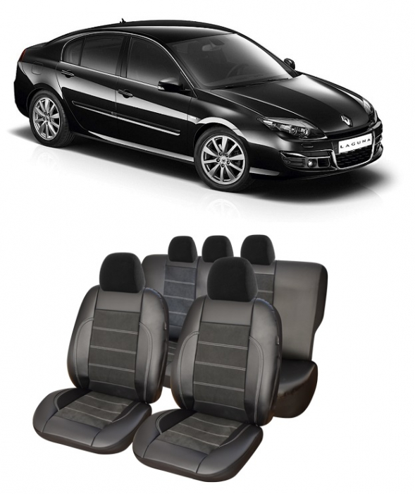 Set huse scaune din piele Alcantara Renault Laguna (2010-2016) [1]