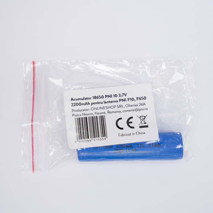 Acumulator 18650 PNI 10 3.7V 2200mAh pentru lanterna PNI Adventure F10, PNI Adventure F80 [7]