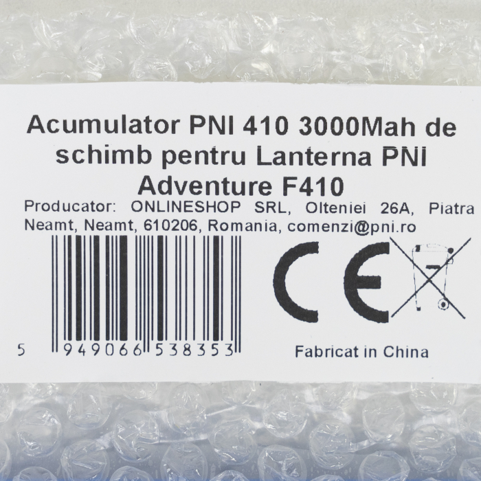 Acumulator PNI 410 3000 mAh pentru lanterna PNI Adventure F410, albastru [8]