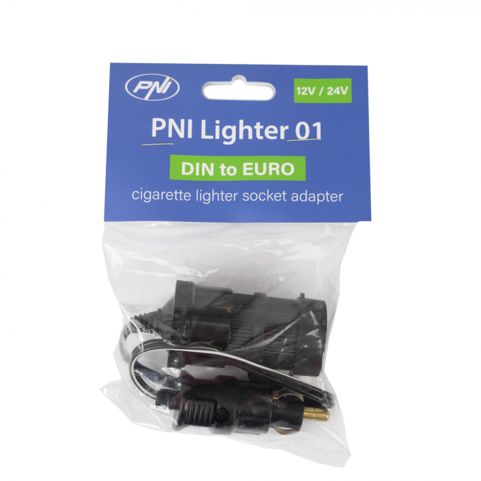 Adaptor DIN la priza de bricheta EURO PNI Lighter 01 cu cablu prelungitor, 12V/24V [6]