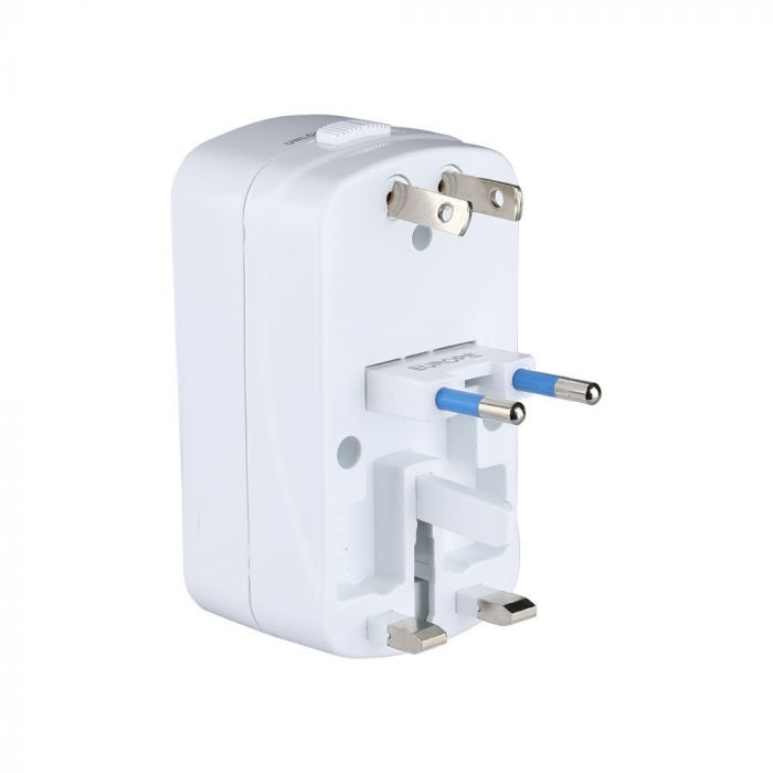 ADAPTOR UNIVERSAL PRIZA V-TAC (UK,US,EU) CU PROTECTIE SI 2USB 2.1A [2]