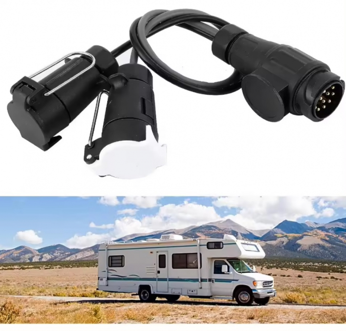 Adaptorul de priză pentru cârlig de remorcare de la 13 la 7 pini, 12V [6]