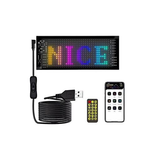 Afisaj LED programabil Eyes Devil, control Bluetooth si telecomanda, USB 5V, 102x348mm [6]