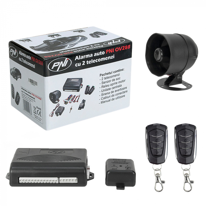 Alarma auto PNI OV288 cu 2 telecomenzi si modul inchidere centralizata [7]