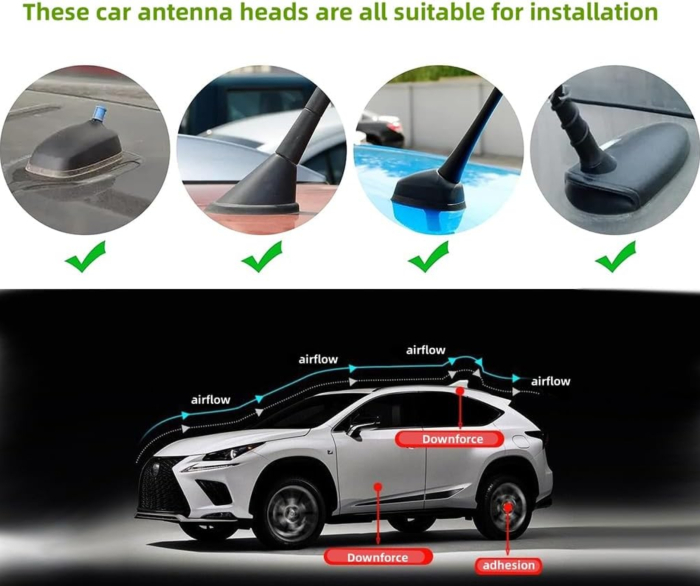 Antena auto activa tip shark fin cu amplificator integrat - universala, imbunatateste semnalul, Gri [3]