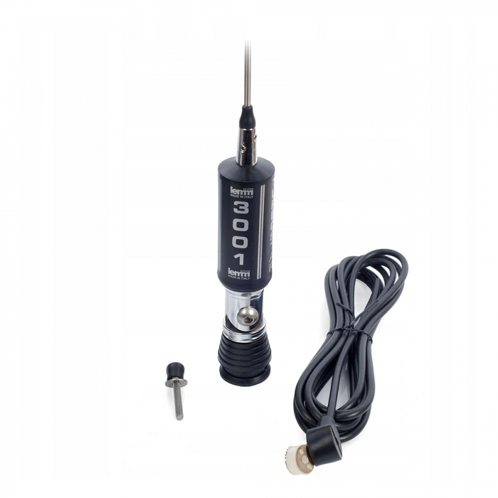 Antena CB LEMM AT-3001 TURBOSTAR Black 200 cm, cu cablu RG58 4 m, 26,5 - 28 MHz, rabatabila, fabricata in Italia [3]