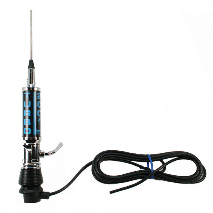 Antena CB LEMM Turbo 2001 Classic AT2001C, lungime 200 cm, castig 6.5dB, 26-28.5MHz, 2000W, montura fixa, cablu RG58 4m, fabricat in Italia [2]