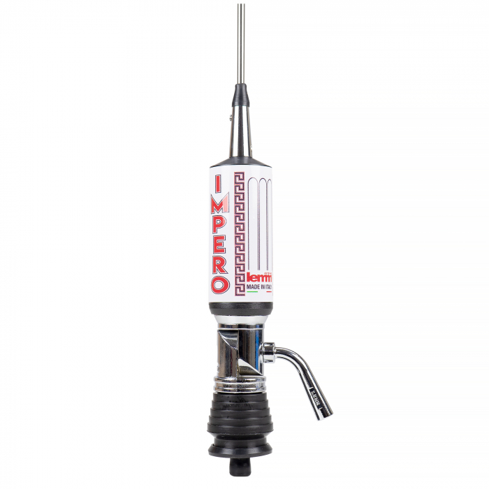 Antena CB LEMM TURBO IMPERO, alb, lungime 200 cm, castig 7dB, 26.5-28Mhz, 2500W, cablu RG58 4m, fabricata in Italia [1]
