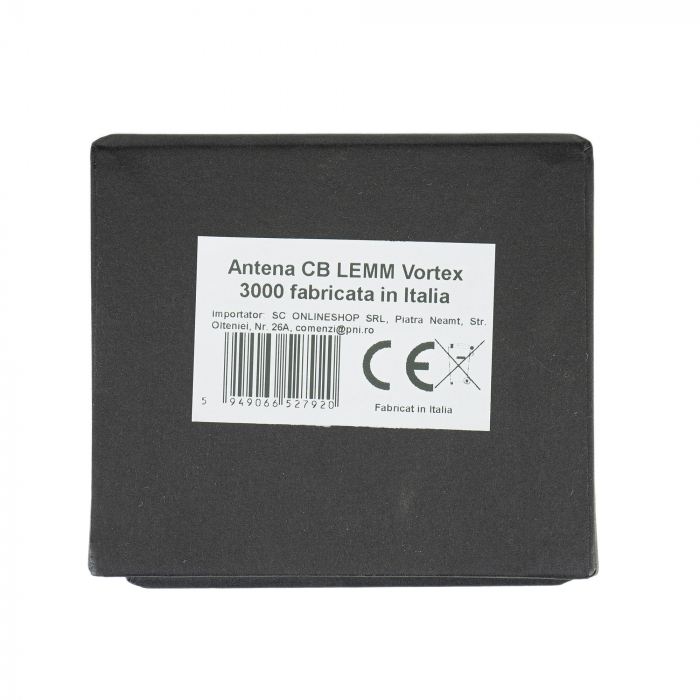 Antena CB LEMM Vortex 3000 PL, 200 cm, 26.2-27.8Mhz, 2500W, fara cablu, fabricata in Italia [6]