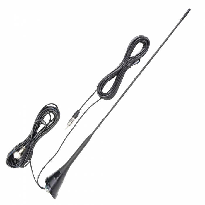 Antena CB PNI Duplex 2000 CB-FM, 26-28MHz (CB), 87-108MHz (FM), cablu CB si cablu FM 5 metri, fibra de sticla, lungime 490 mm [6]