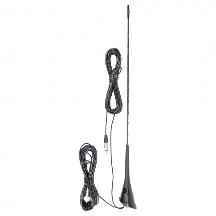 Antena CB PNI Duplex 2000 CB-FM, 26-28MHz (CB), 87-108MHz (FM), cablu CB si cablu FM 5 metri, fibra de sticla, lungime 490 mm [9]
