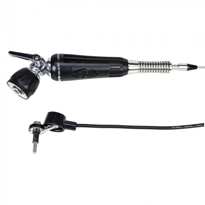 Antena CB PNI LED 1000 rabatabila, 80 cm lungime, cu cablu si montura fixa tip fluture, 26-30 MHz, 300 Watt, ilumineaza in timpul emisiei [6]