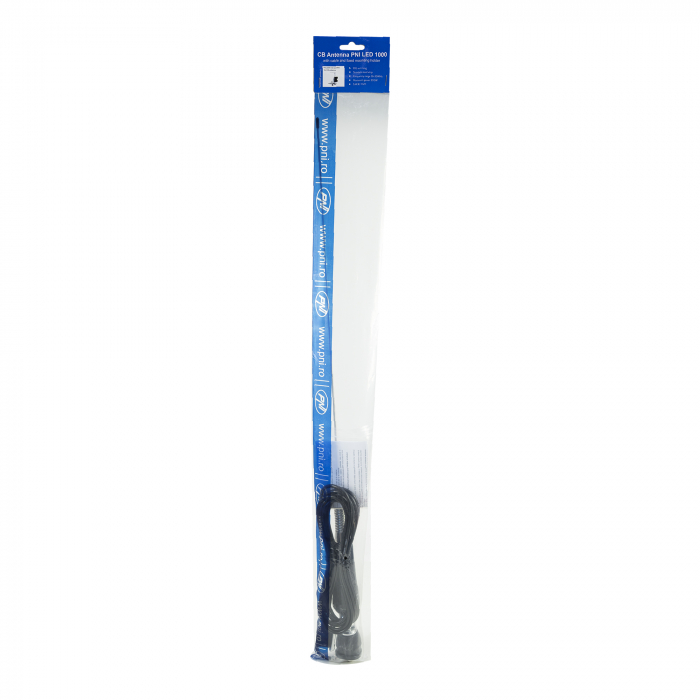 Antena CB PNI LED 1000 rabatabila, 80 cm lungime, cu cablu si montura fixa tip fluture, 26-30 MHz, 300 Watt, ilumineaza in timpul emisiei [17]