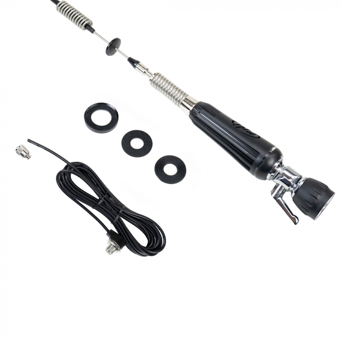 Antena CB PNI LED 850, 85 cm, 300 Watt, rabatabila ilumineaza in timpul emisiei si cablu montaj PNI T601 [5]
