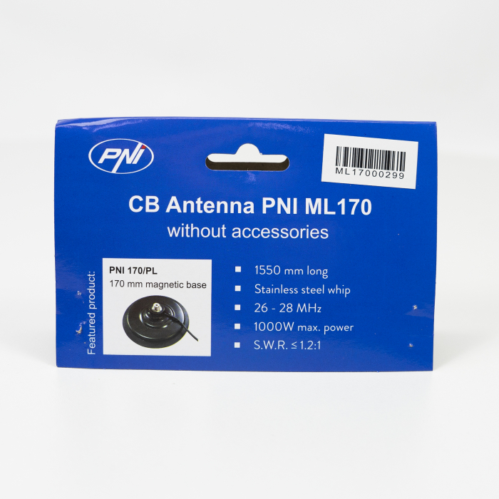 Antena CB PNI ML170 lungime 168 cm, 26-30 MHz, 1000W, fara cablu [7]