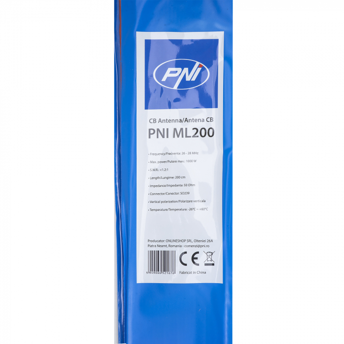 Antena CB PNI ML200, lungime 200cm, 26-28MHz, 1000W cu cablu RG58 4 metri inclus [3]