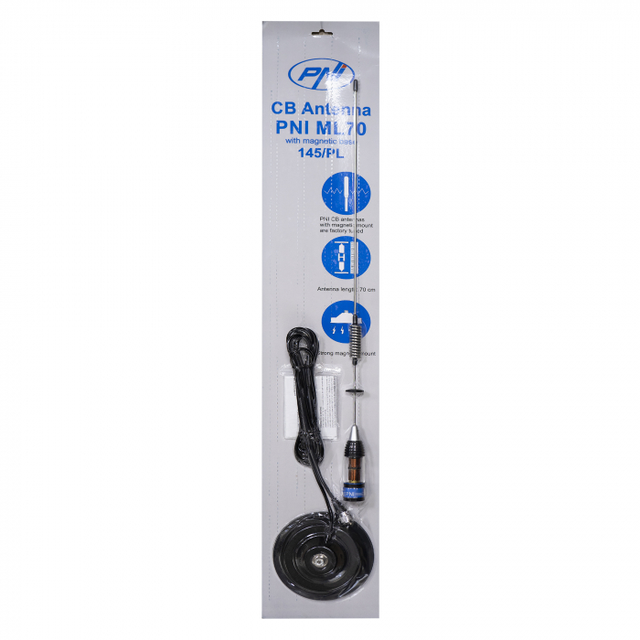 Antena CB PNI ML70 lungime 70cm, 26-30MHz, 200W, magnet 145 mm inclus [6]