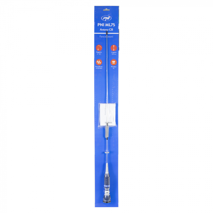 Antena CB PNI ML75, lungime 75cm, 26-28MHz, 300W, rabatabila, fara accesorii [2]