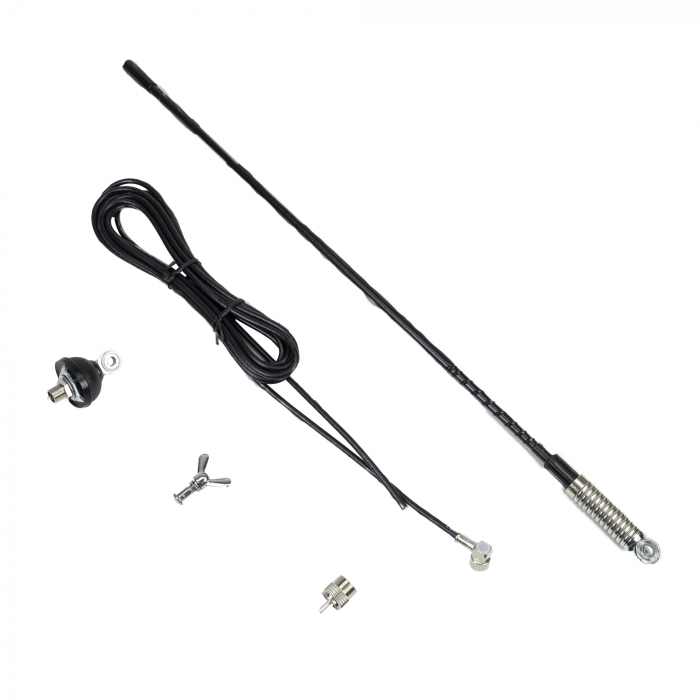 Antena CB PNI S60 cu fluture, lungime spic 59 cm, cu montura, cablu 4 m si mufa PL, fibra de sticla [8]