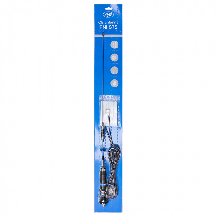 Antena Cb Pni S75 Cu Fluture, Cu Montura, Cablu Si Mufa Pl [4]