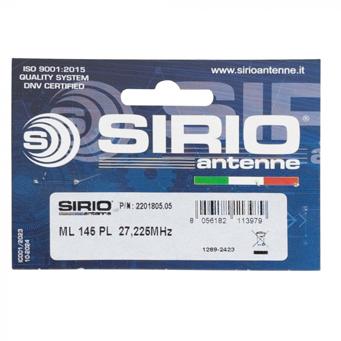 Antena CB Sirio ML145 cu filet PL, lungime 145 cm, 27 - 28.5 MHz, 900W, fara cablu [10]
