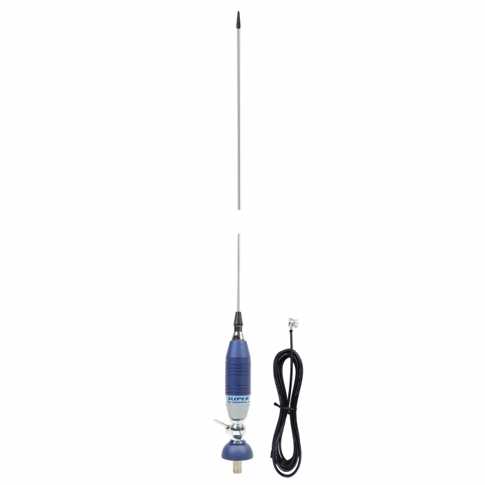 Antena CB Sirio SUPER 9 cu fluture, lungime 155 cm, 27 - 28.5 MHz, 250W, montura, cablu RG58 de 4m si mufa PL259 incluse [2]