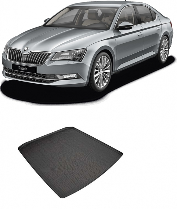 Covoras  cauciuc protectie portbagaj  Skoda  Superb III 2015-2019 berlina [1]