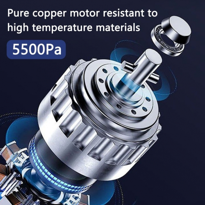 Aspirator auto portabil multifuncțional 9000Pa 3 în 1 negru USB reîncărcabil, cu duze și filtru HEPA [6]